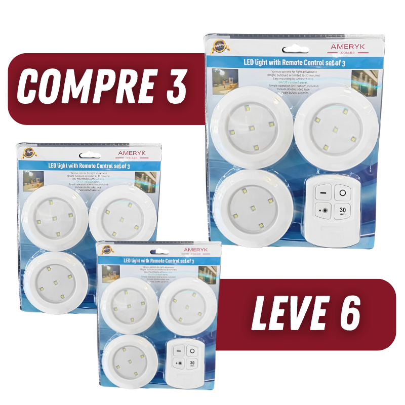 Compre 3 e Leve 6 Spots | Led Ameryk com Controle Remoto - AMERYK