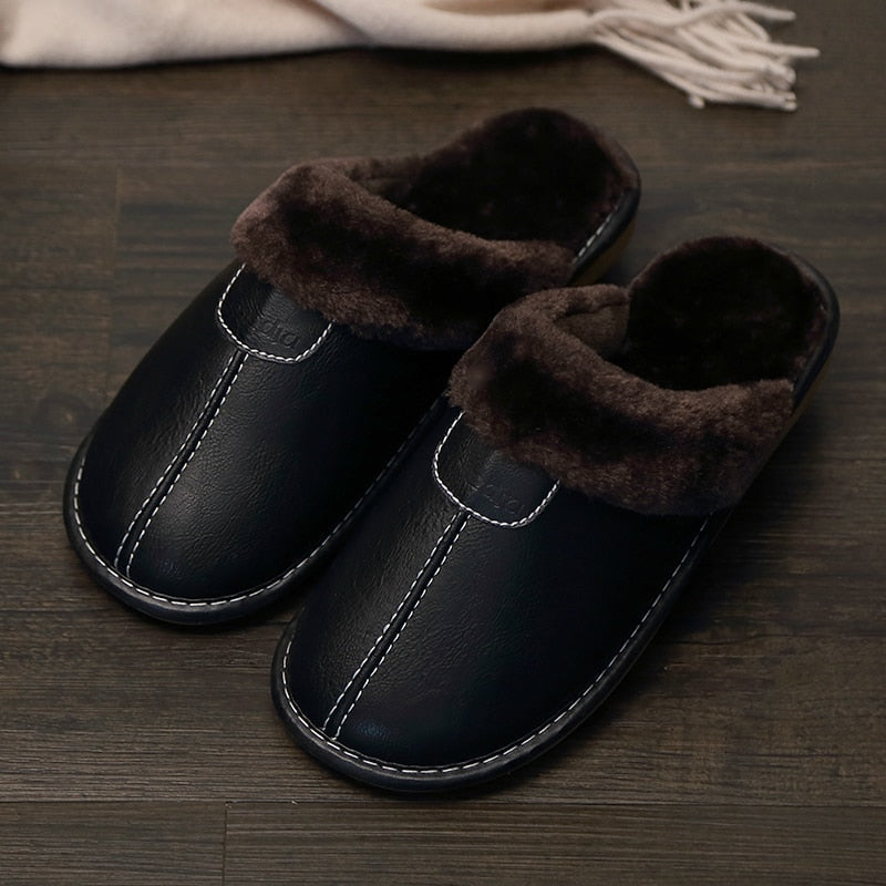 Pantufa de Inverno Masculina de Couro - AMERYK