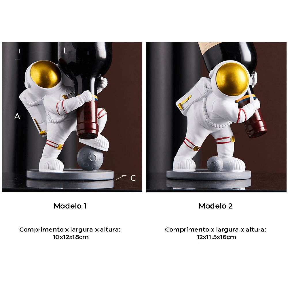 Suporte para Vinho Porta Garrafa de Vinho Decoração de Astronauta - AMERYK